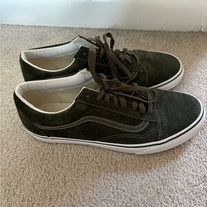 Vans Women's Olive Green Suede Sneakers